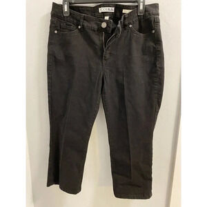 CODE BLEU WOMENS SOHO CROP BLACK JEANS SIZE 12 EUC
